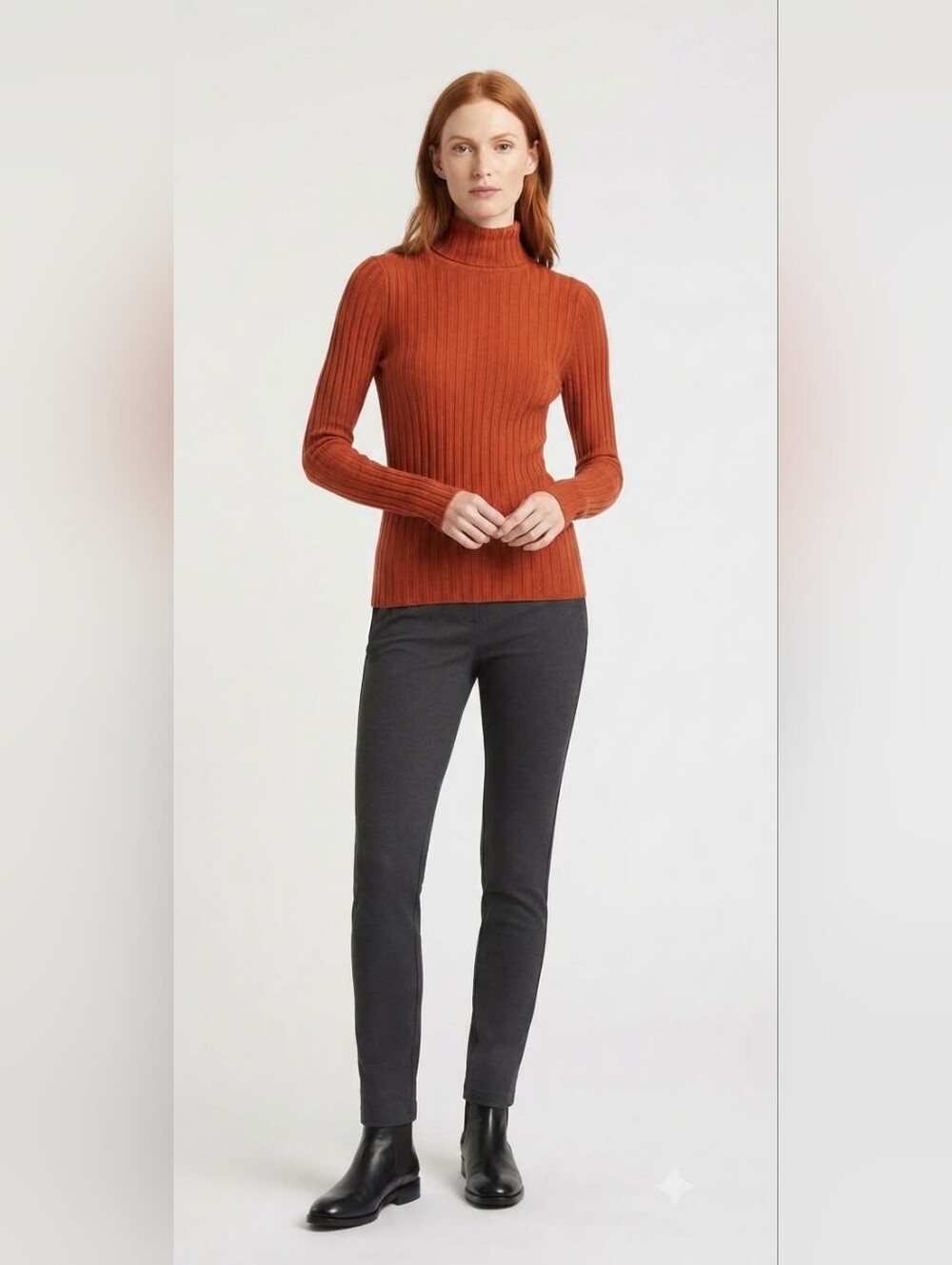 Chelsea & Theodore Turtleneck Ribbed Size Small